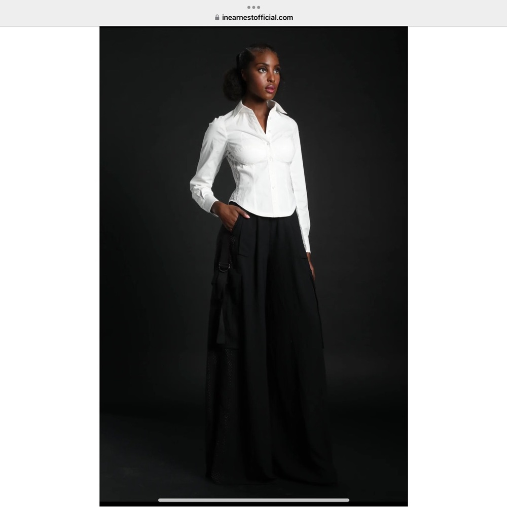 White Tailored Cotton-Blend Shirt